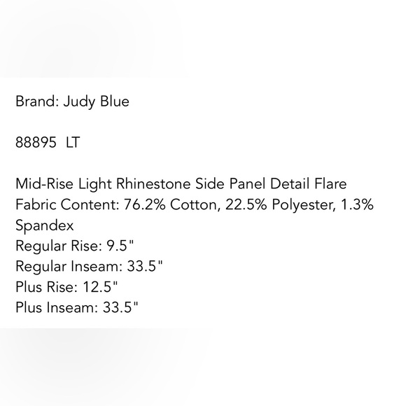 NWT’s Judy Blue Light Rhinestone Jeans - Picture 5 of 5